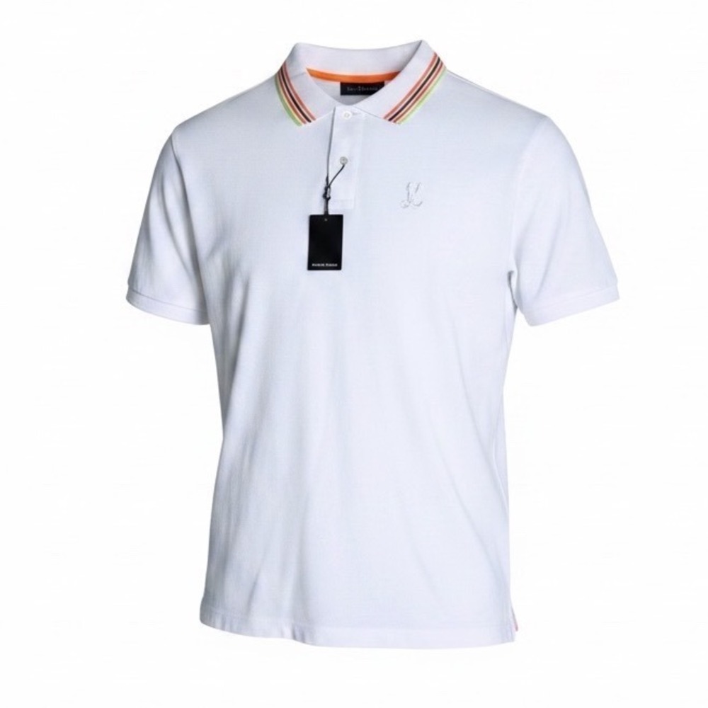 Psycho Bunny Mens 5XLT Athens Pique White‎ Short Sleeve Polo Big & Tall NWT